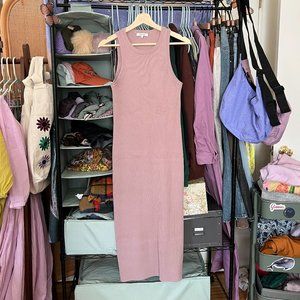 Madewell – Sleeveless Rib Midi Sweater Dress – Mauve